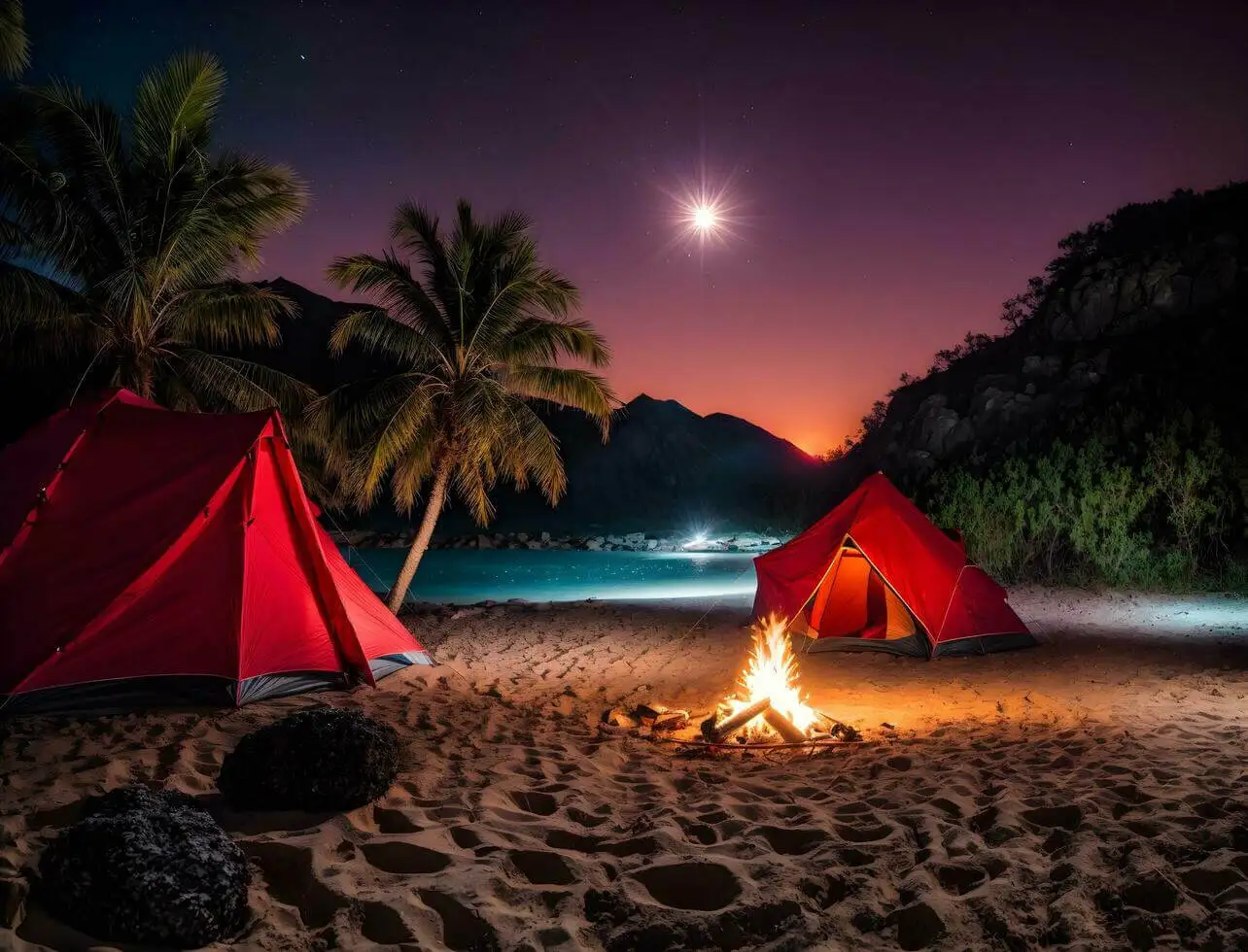 Camping by the beach