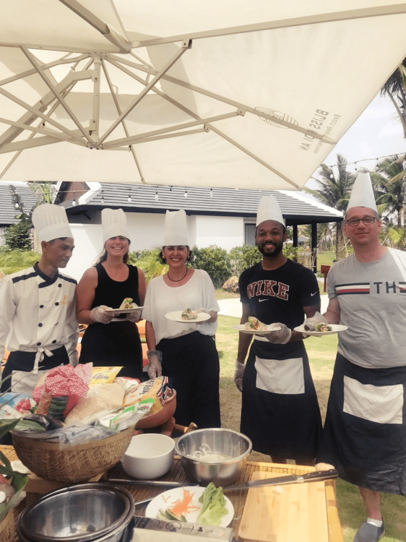 Visitors joining the cooking class at Bliss Hoi An