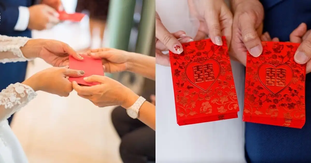 The newlyweds is usually received red envelope in the wedding day (source: vnexpress)