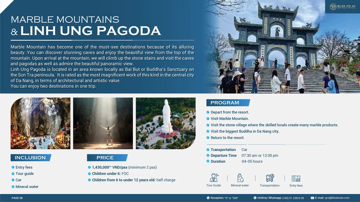 MARBLE MOUNTAINS & LINH UNG PAGODA