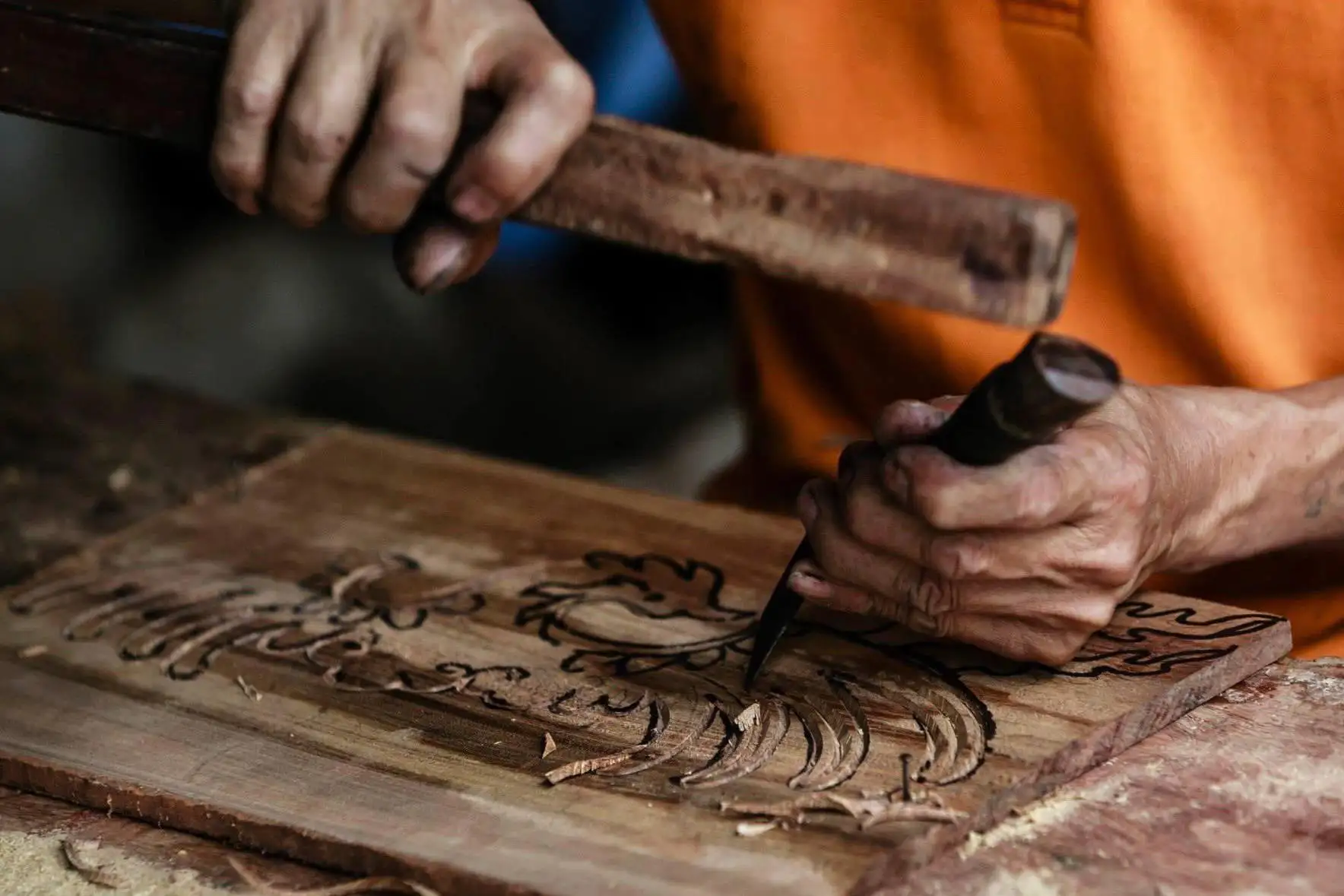 Watch skilled craftsmen create handmade wood products