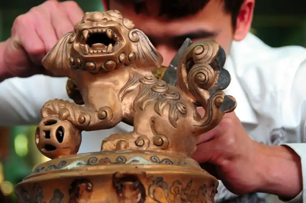 Artisans then add intricate engravings or decorative details