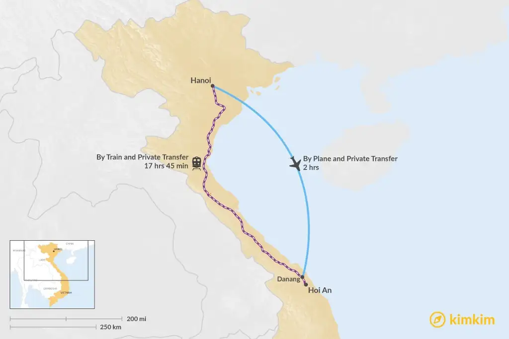 Travel time from Hanoi to Hoi An depends on your mean of transportation