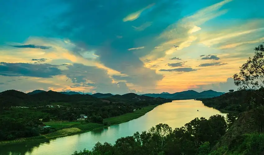 Perfume River on the rainy season