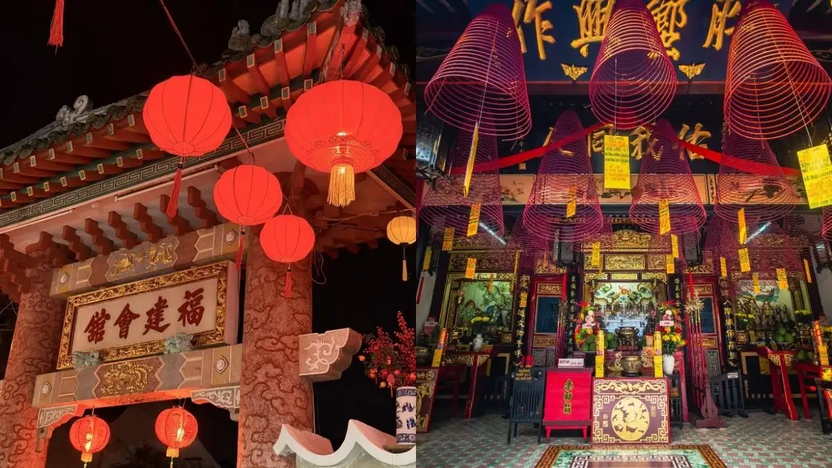 Incense and offerings inside Fujian Assembly Hall in Hoi An (Source: Collected)