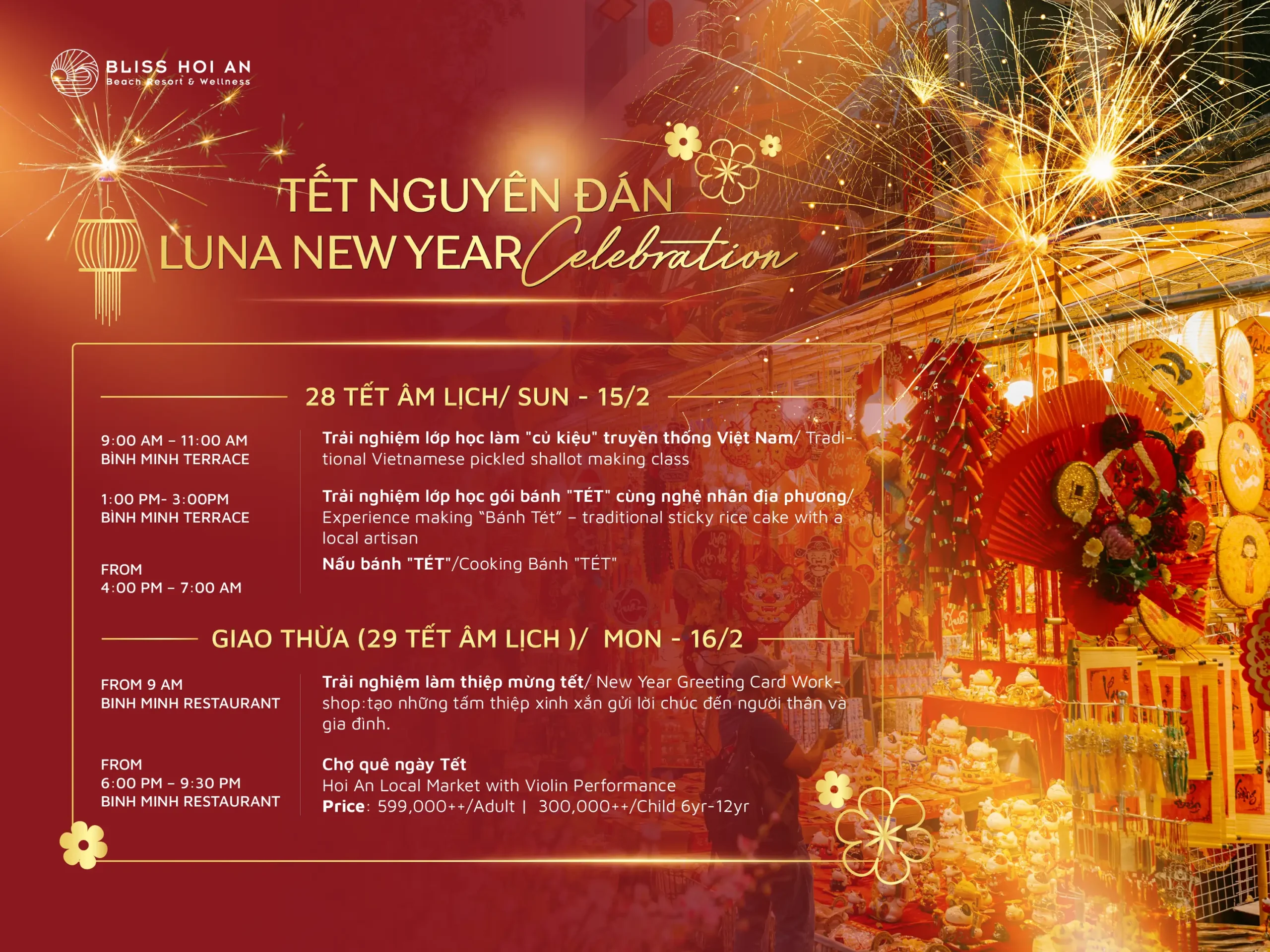 LUNAR NEW YEAR CELEBRATION AT BLISS HOI AN