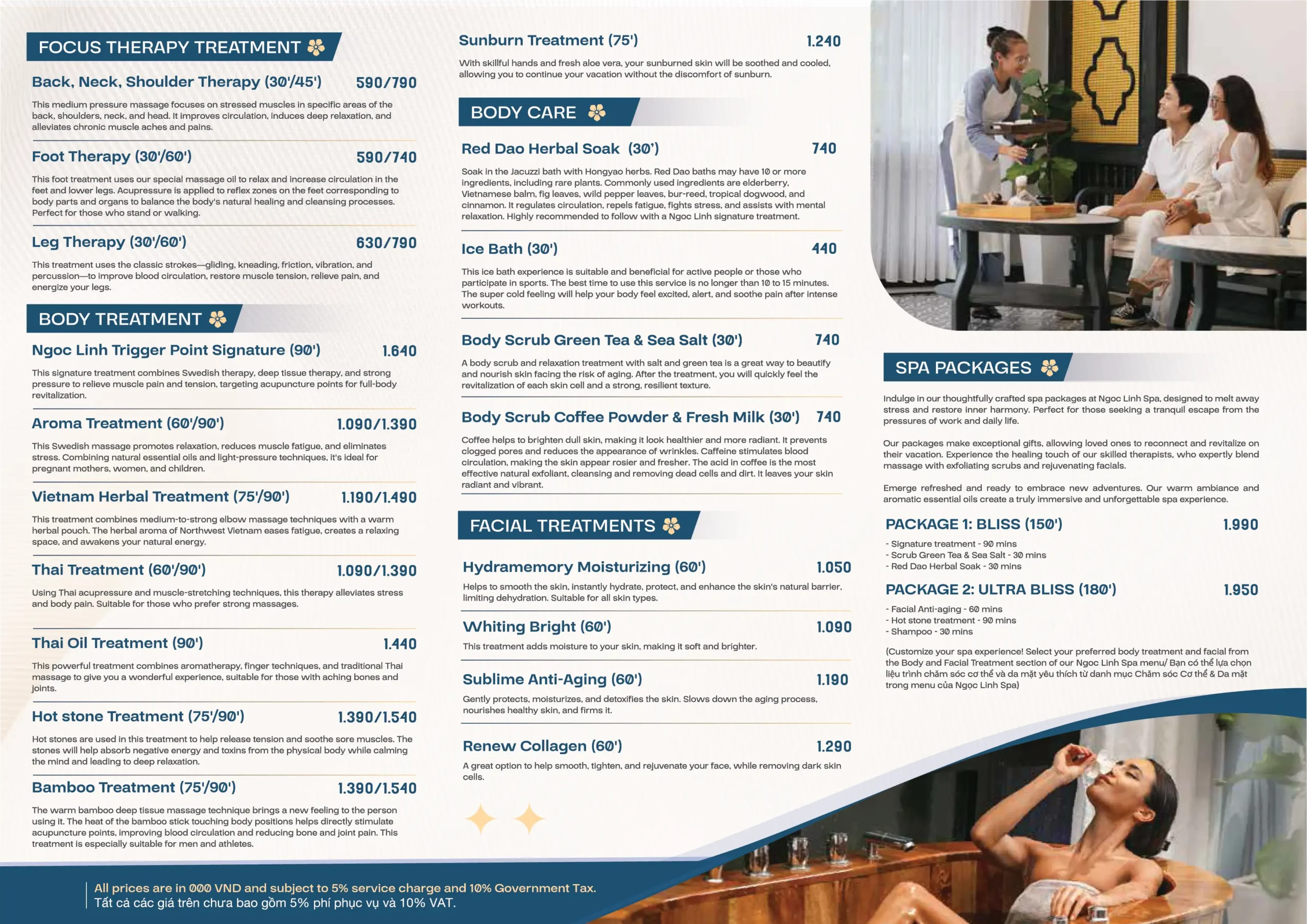 SPA menu