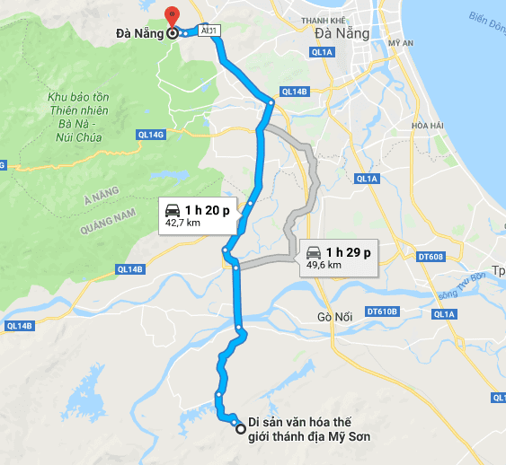 How far is My Son Sanctuary from Da Nang