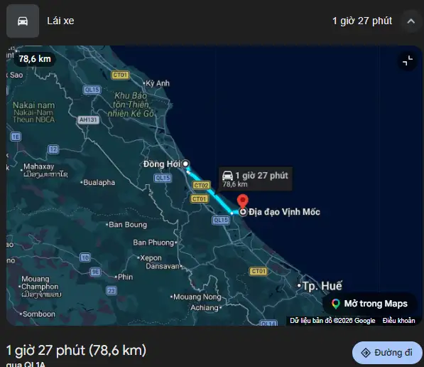 How Far Is It from Dong Hoi to Vinh Moc Tunnels?