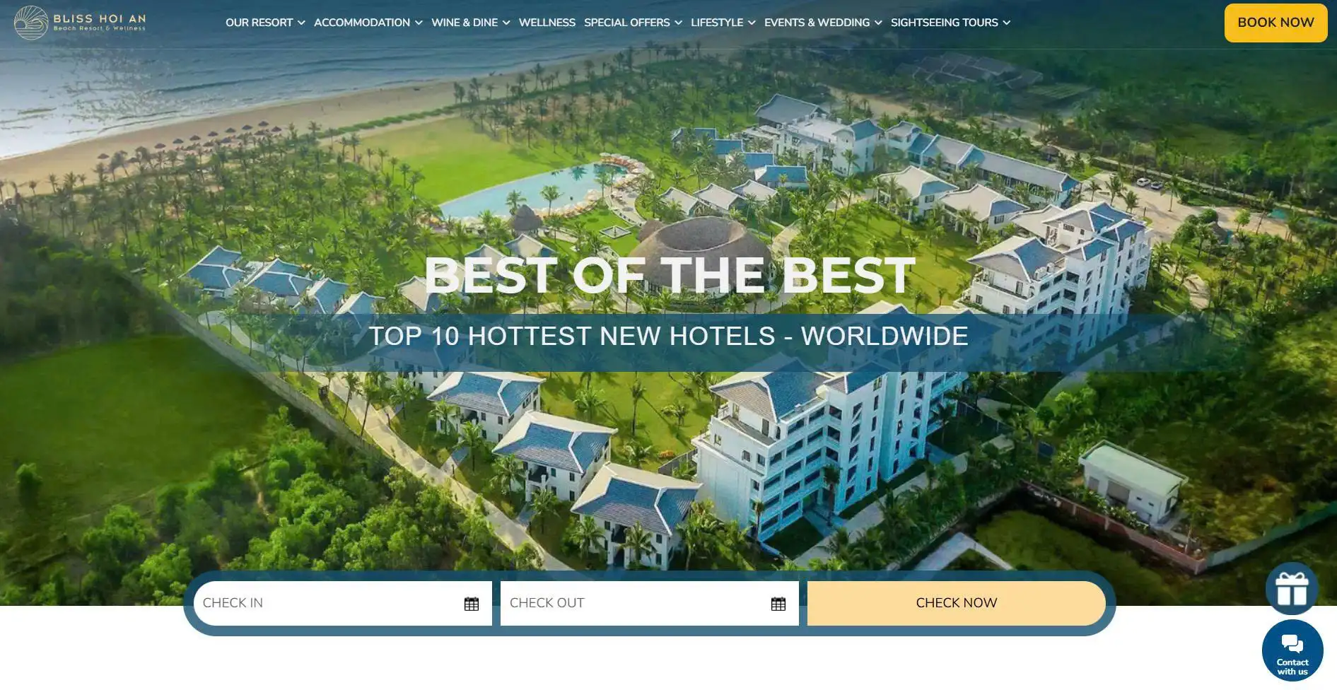 Guests can begin booking directly on the Bliss Hoi An homepage