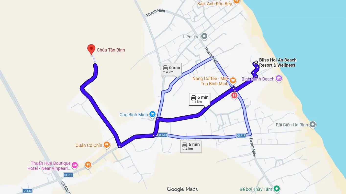 Only 5 minute to go to Tan Binh Pagoda from Bliss Hoi An Resorts & Wellness