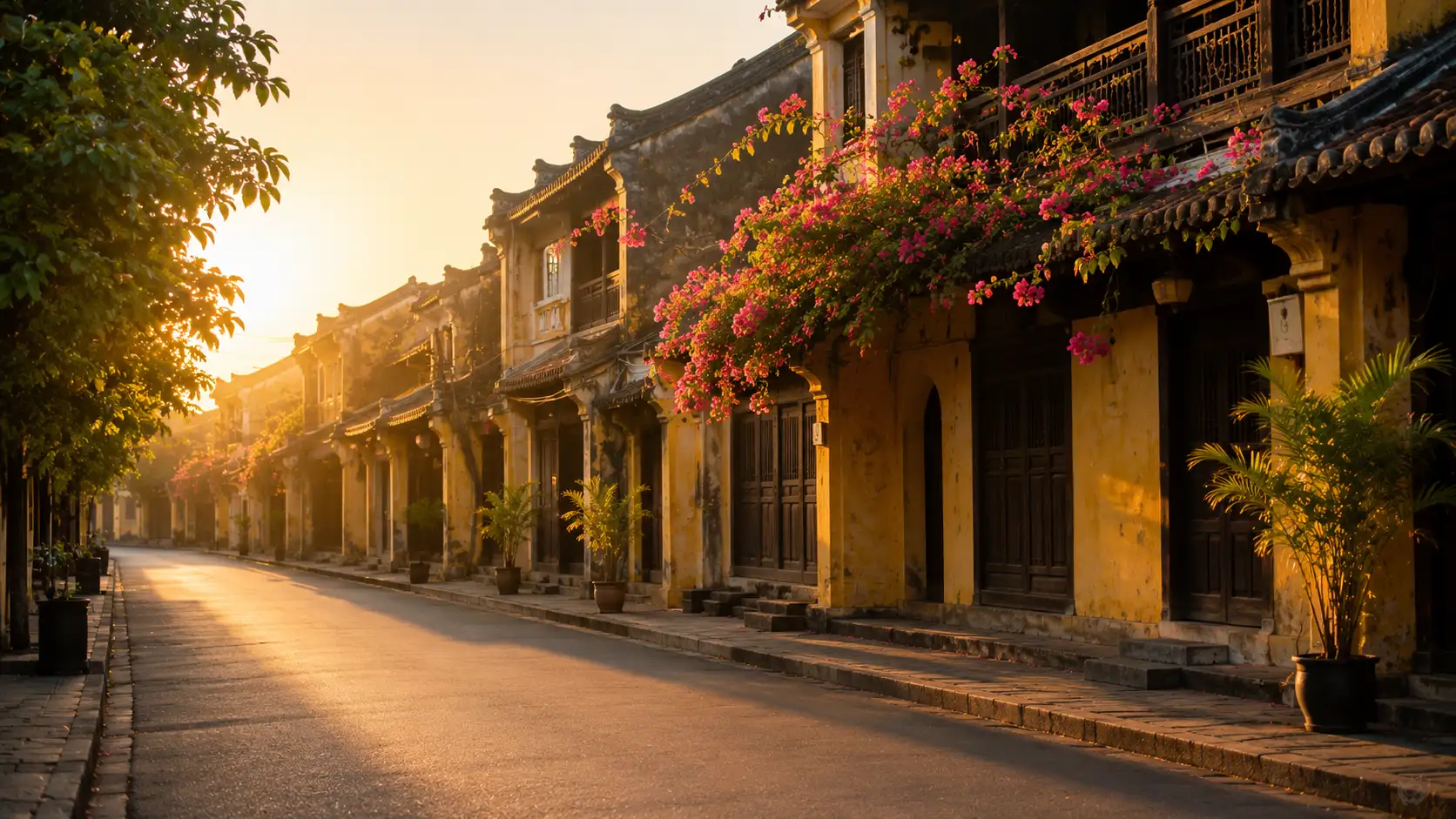 Quiet and accessible pedestrian street in Hoi An ancient town in the early morning (Source: Collected)