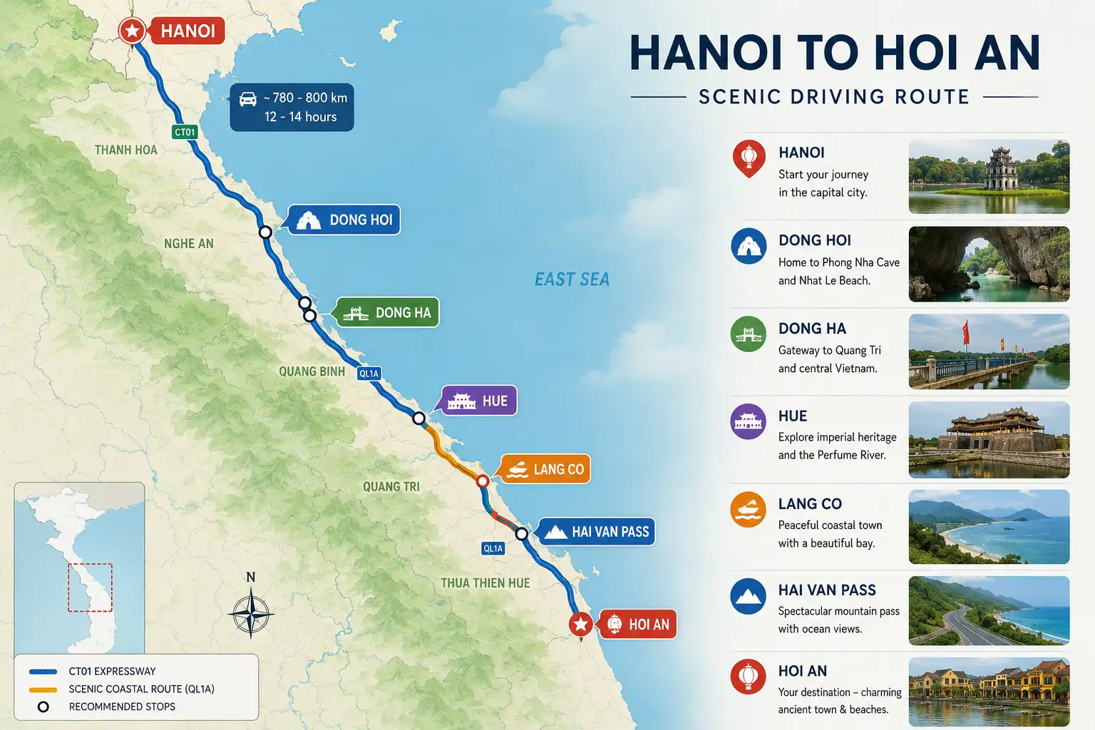 A low-transfer route from South Hoi An (Source: Collected)