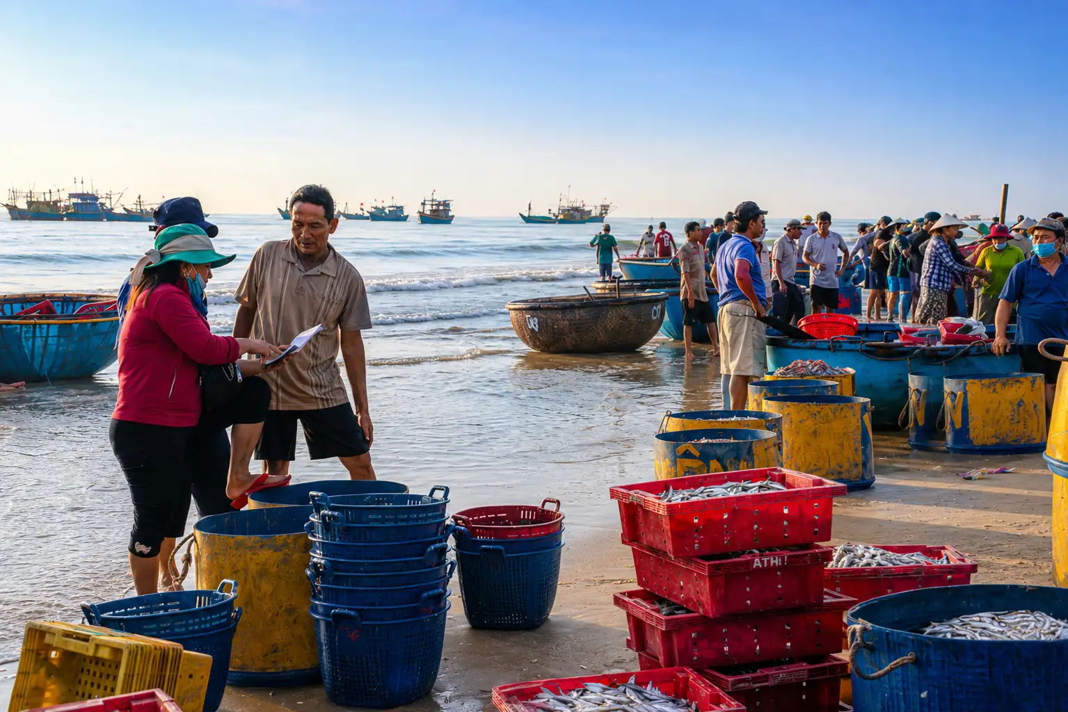  Tam Tien, Quang Nam, fishermen bring seafood ashore (Source: Collected)