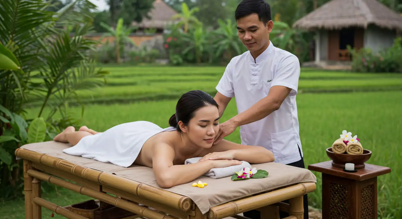Relaxing outdoor spa treatments surrounded by Hoi An's peaceful countryside.