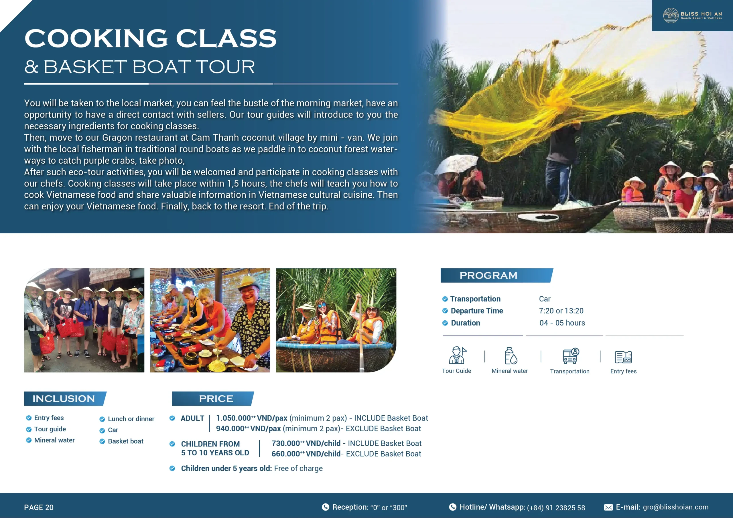 Cooking Class & Basket Boat Tour - the mix experience visitors should try