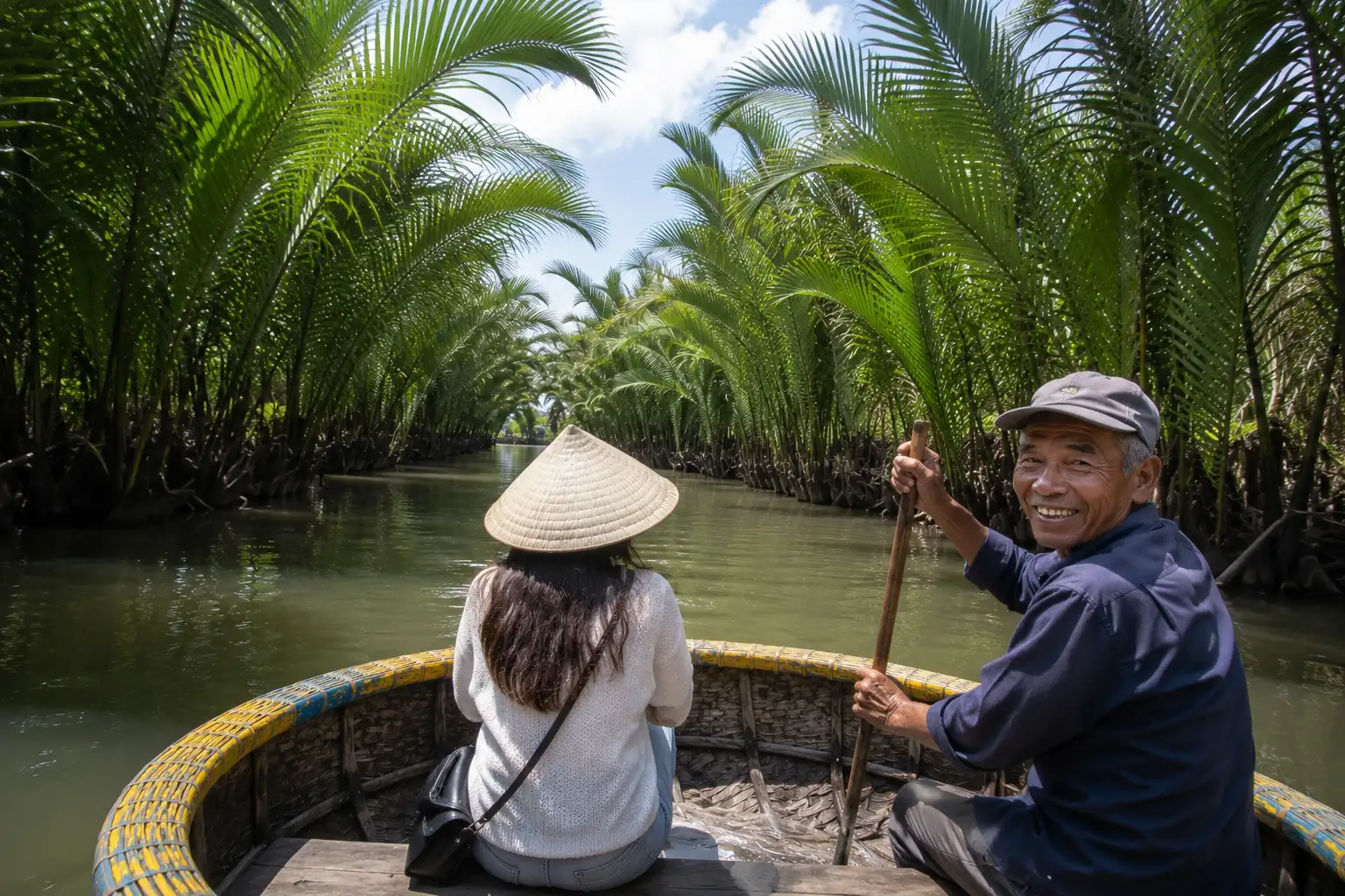 A basket boat tour through Bay Mau Coconut Forest offers one of the most authentic ways to experience Hoi An's waterways (Source: VNExpress)