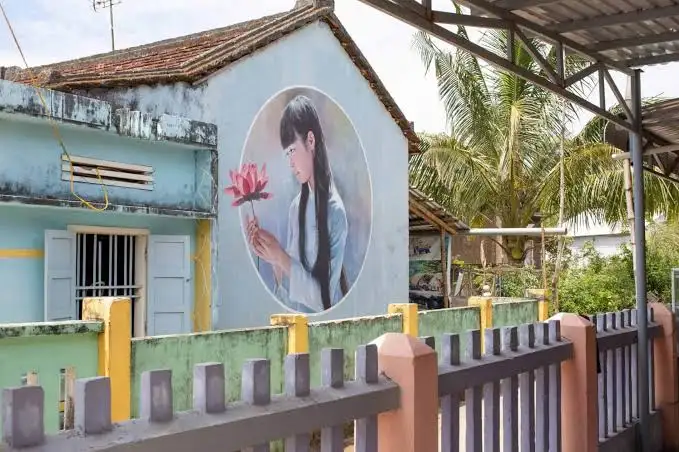 The village was transformed through a Vietnam–Korea community art project.