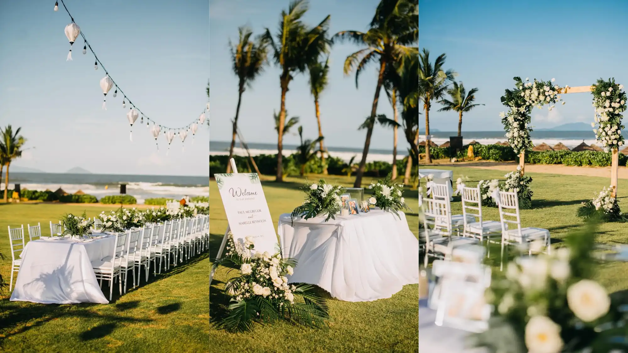 A corner of wedding party near the beach in Hoi An