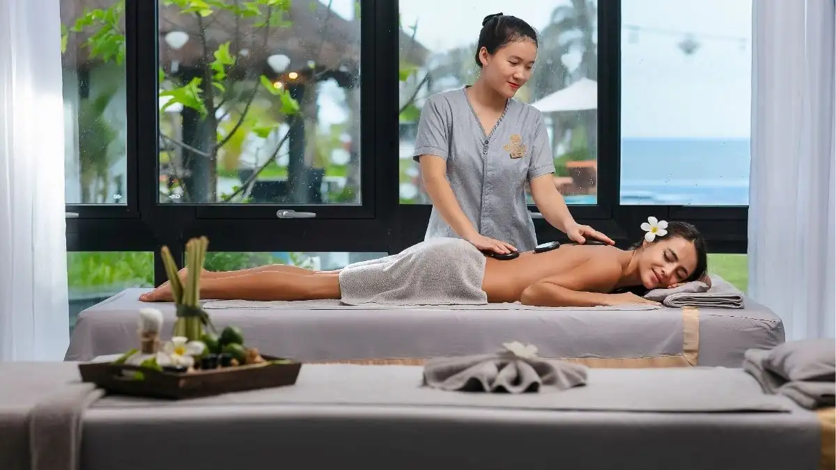 Free time for wellness and relaxation after a morning of team building activities