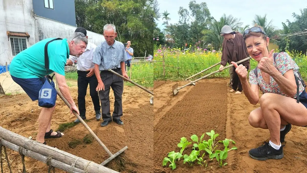 International visitors experience traditional farming at Tra Que Vegetable Village (Source: hoianheritage.net)