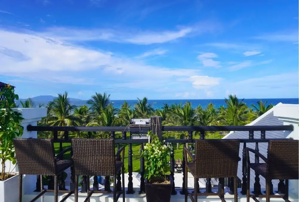 For sunset, enjoy a drink at the Bliss Hoi An sea-view rooftop bar before dinner