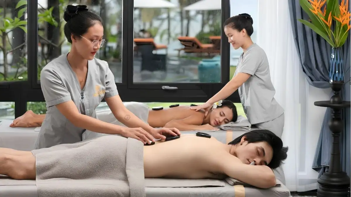 Relaxing at Ngoc Linh Spa after a long drive