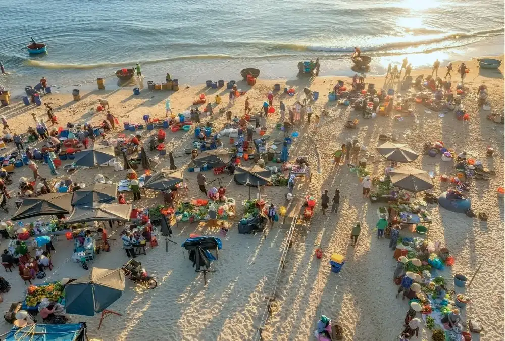The bustling scene at dawn at Tam Tien Fish Market (Source: Thong Tan Xa Viet Nam)