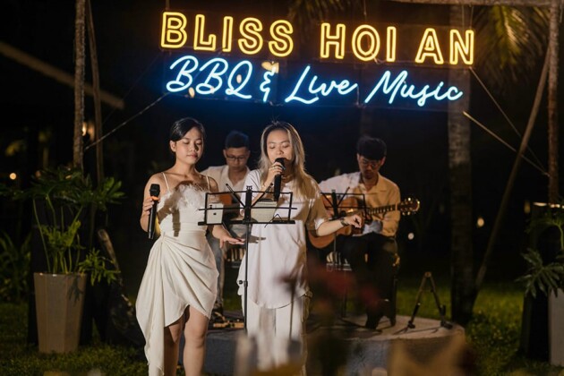 BBQ buffet dinner with live music at Bliss Hoi An beach resort & wellness