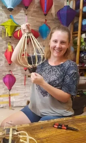 Lantern-making workshop at Bliss Hoi An Lantern-making workshop at Bliss Hoi An